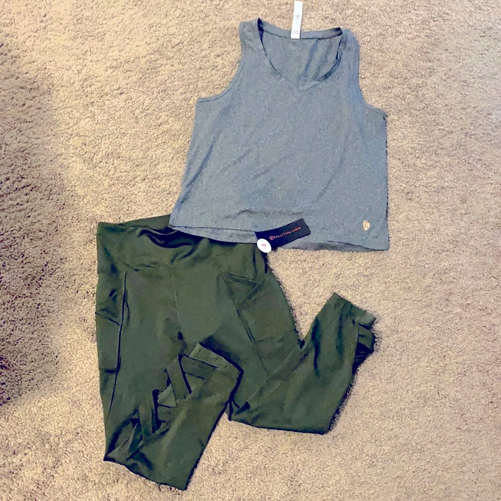 Bally high rise leggings and tank set